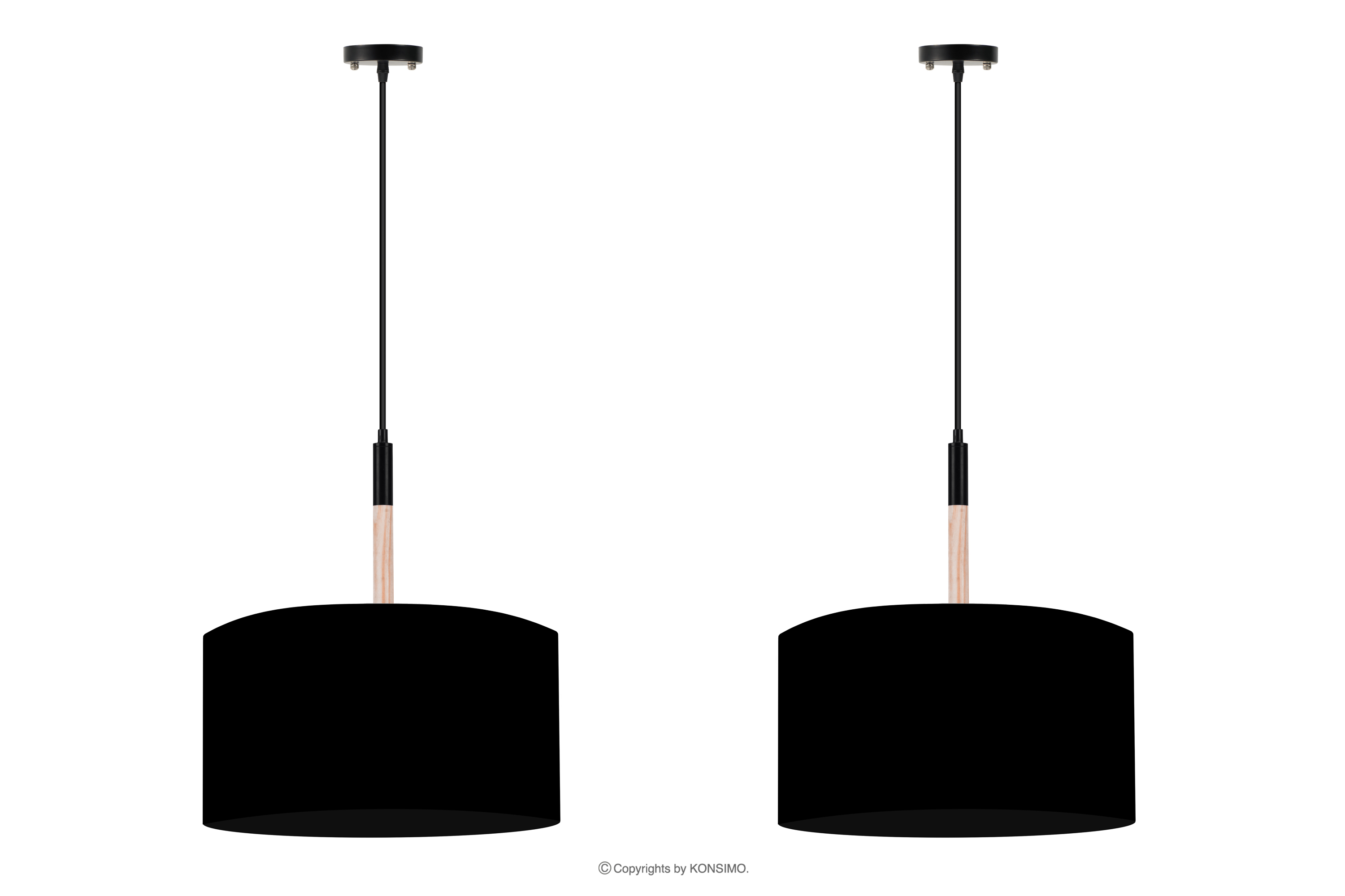 Lampa wisząca w stylu skandynawskim czarna 2szt