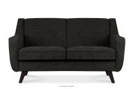 Sofa dwuosobowa do salonu w tkaninie plecionej antracytowy