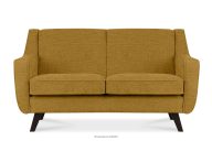 Sofa dwuosobowa do salonu w tkaninie plecionej żółty