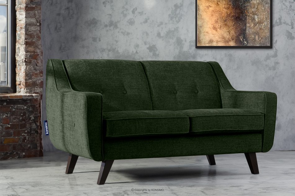 TERSO Sofa dwuosobowa do salonu w tkaninie plecionej zielony zielony - zdjęcie 9