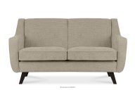 Sofa dwuosobowa do salonu w tkaninie plecionej piaskowy