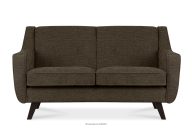Sofa dwuosobowa do salonu w tkaninie plecionej chłodny brązowy
