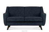 Sofa dwuosobowa do salonu w tkaninie plecionej ciemny niebieski