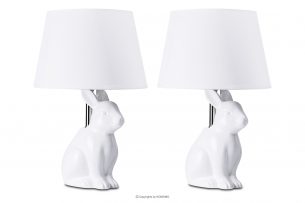 LEPUS, https://konsimo.pl/kolekcja/lepus/ Lampa stołowa królik 2szt biały - zdjęcie