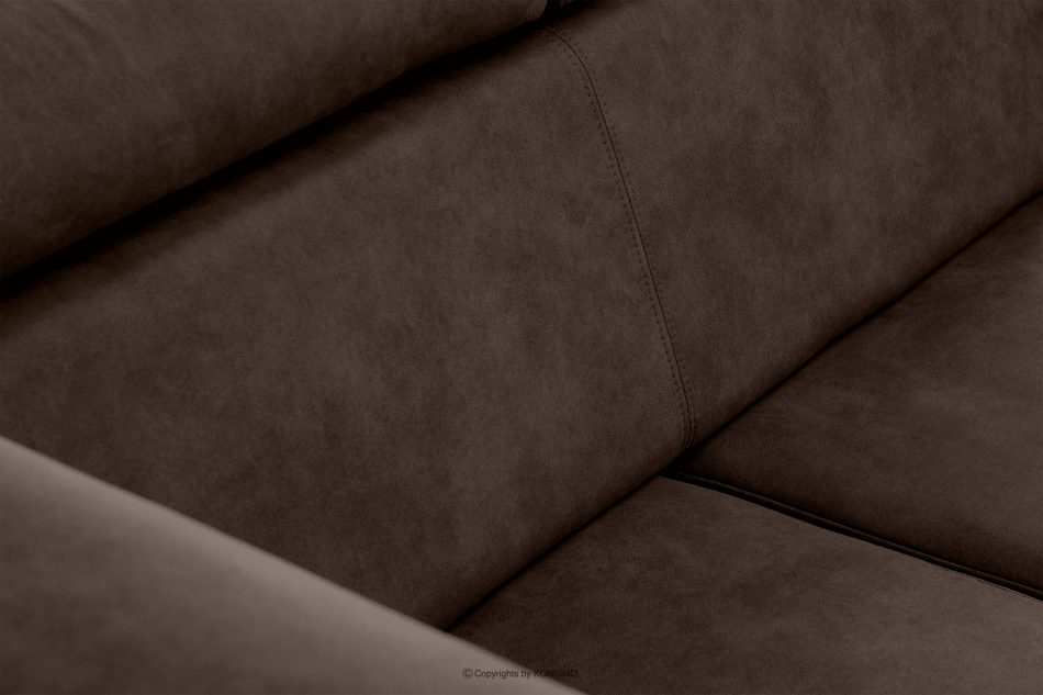 RATLO Narożnik z funkcją spania w tkaninie skóropodobnej ciemny brązowy prawy ciemny brązowy - zdjęcie 12