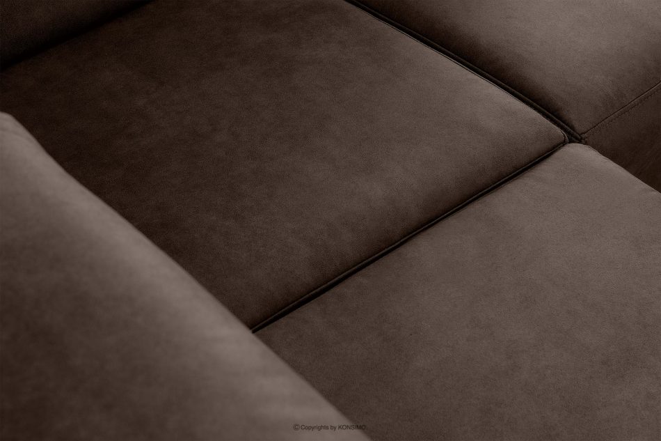 RATLO Narożnik z funkcją spania w tkaninie skóropodobnej ciemny brązowy lewy ciemny brązowy - zdjęcie 11