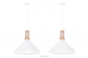 TRIAN, https://konsimo.pl/kolekcja/trian/ Skandynawska lampa wisząca biała 2szt biały - zdjęcie