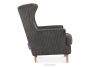 STRALIS Fotel uszak w tkaninie sztruks z poduszką welur stalowy stalowy - zdjęcie 4