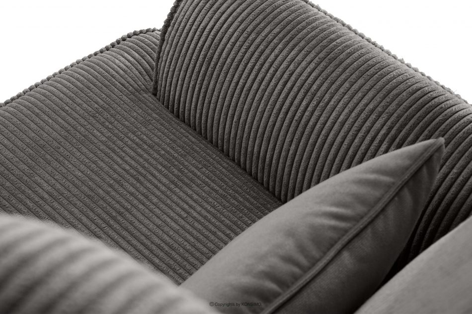 STRALIS Fotel uszak w tkaninie sztruks z poduszką welur stalowy stalowy - zdjęcie 5