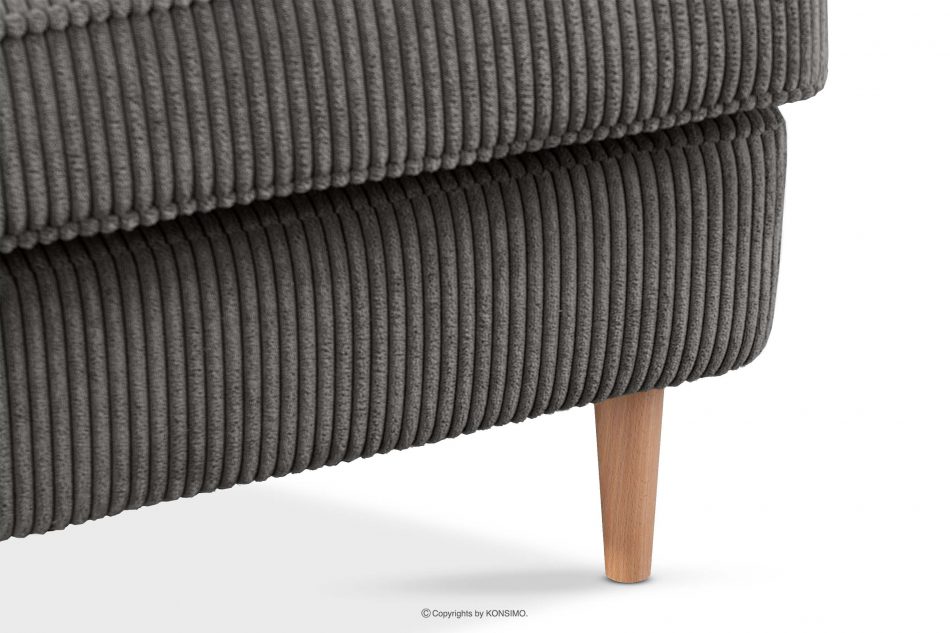 STRALIS Fotel uszak w tkaninie sztruks z poduszką welur stalowy stalowy - zdjęcie 6