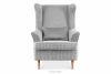 STRALIS Fotel uszak w tkaninie sztruks z poduszką welur siwy siwy - zdjęcie 1