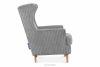 STRALIS Fotel uszak w tkaninie sztruks z poduszką welur siwy siwy - zdjęcie 4