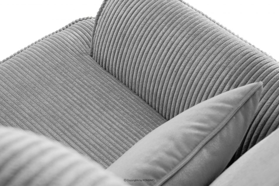 STRALIS Fotel uszak w tkaninie sztruks z poduszką welur siwy siwy - zdjęcie 5