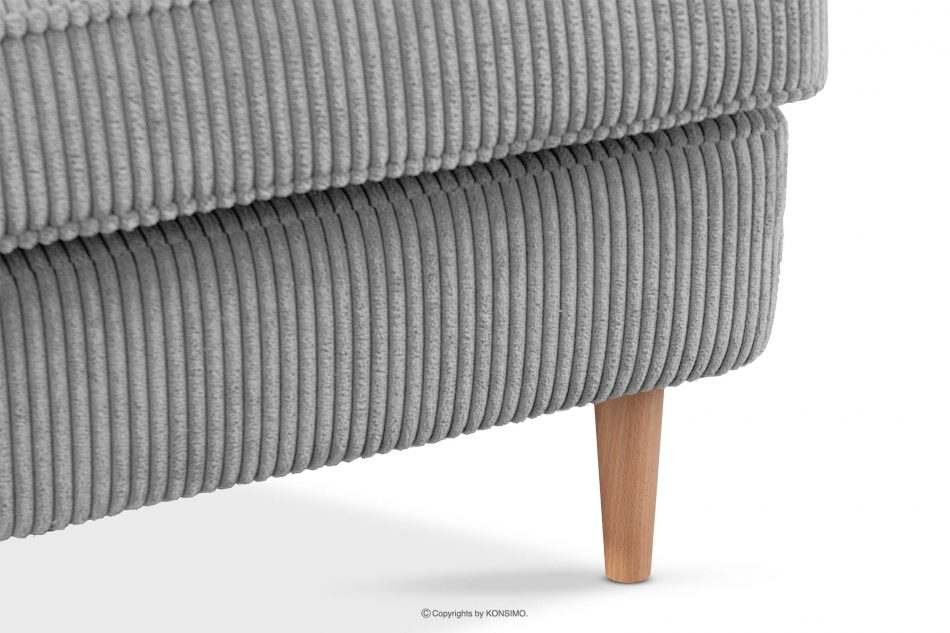 STRALIS Fotel uszak w tkaninie sztruks z poduszką welur siwy siwy - zdjęcie 6