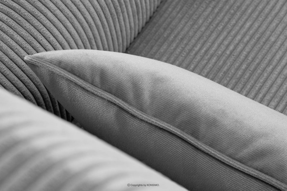 STRALIS Fotel uszak w tkaninie sztruks z poduszką welur siwy siwy - zdjęcie 7