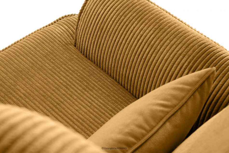 STRALIS Fotel uszak w tkaninie sztruks z poduszką welur miodowy miodowy - zdjęcie 5