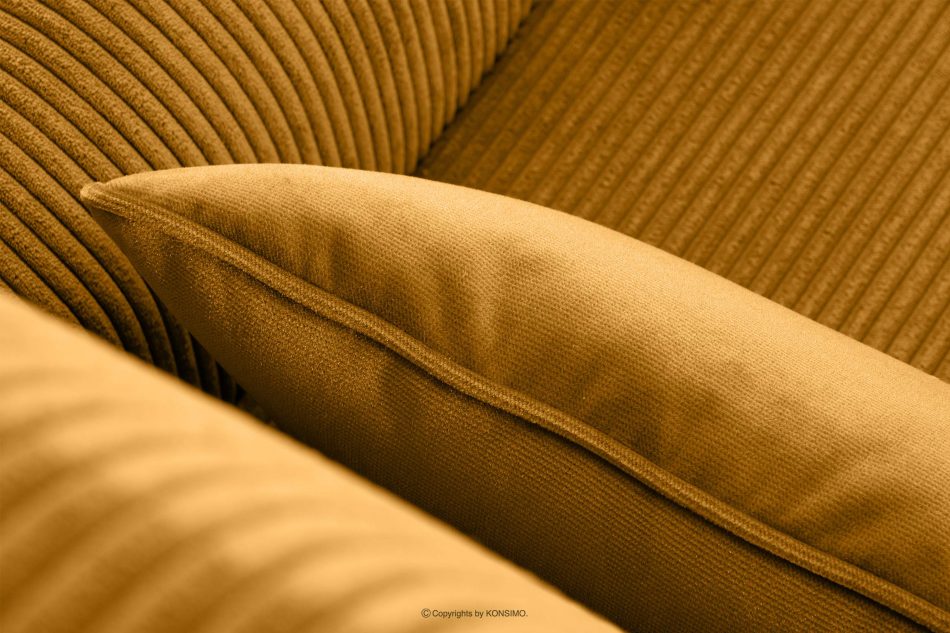 STRALIS Fotel uszak w tkaninie sztruks z poduszką welur miodowy miodowy - zdjęcie 7