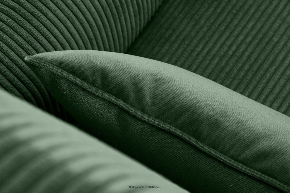 STRALIS Fotel uszak w tkaninie sztruks z poduszką welur ciemny zielony ciemny zielony - zdjęcie 7