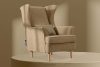 STRALIS Fotel uszak do sypialni tkanina pleciona kremowy/beżowy kremowy/beżowy - zdjęcie 11