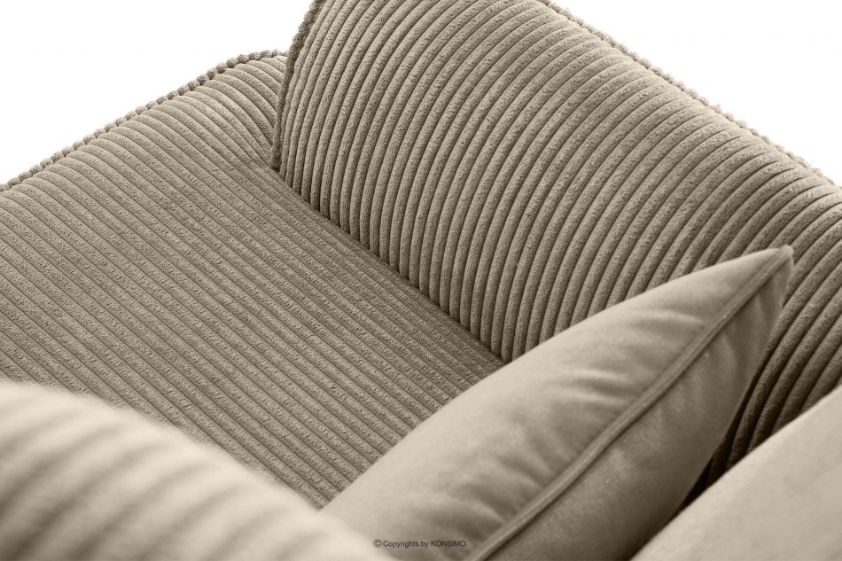 STRALIS Fotel uszak w tkaninie sztruks z poduszką welur szarobeżowy szarobeżowy - zdjęcie 5