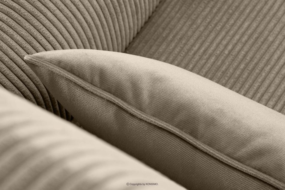 STRALIS Fotel uszak w tkaninie sztruks z poduszką welur szarobeżowy szarobeżowy - zdjęcie 7