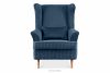 STRALIS Fotel uszak w tkaninie sztruks z poduszką welur ciemny niebieski ciemny niebieski - zdjęcie 1