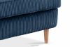 STRALIS Fotel uszak w tkaninie sztruks z poduszką welur ciemny niebieski ciemny niebieski - zdjęcie 7