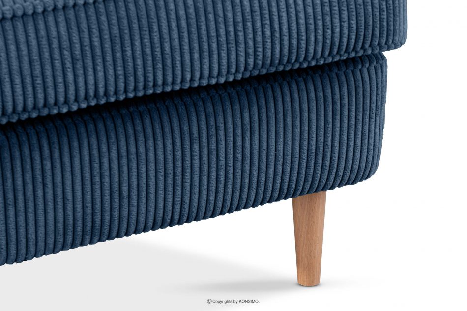 STRALIS Fotel uszak w tkaninie sztruks z poduszką welur ciemny niebieski ciemny niebieski - zdjęcie 6