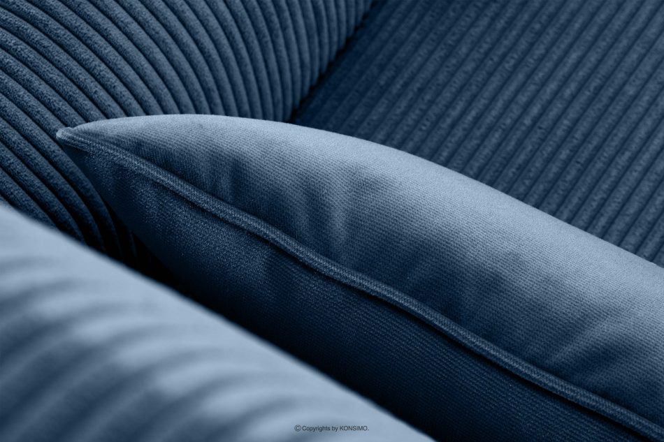 STRALIS Fotel uszak w tkaninie sztruks z poduszką welur ciemny niebieski ciemny niebieski - zdjęcie 7