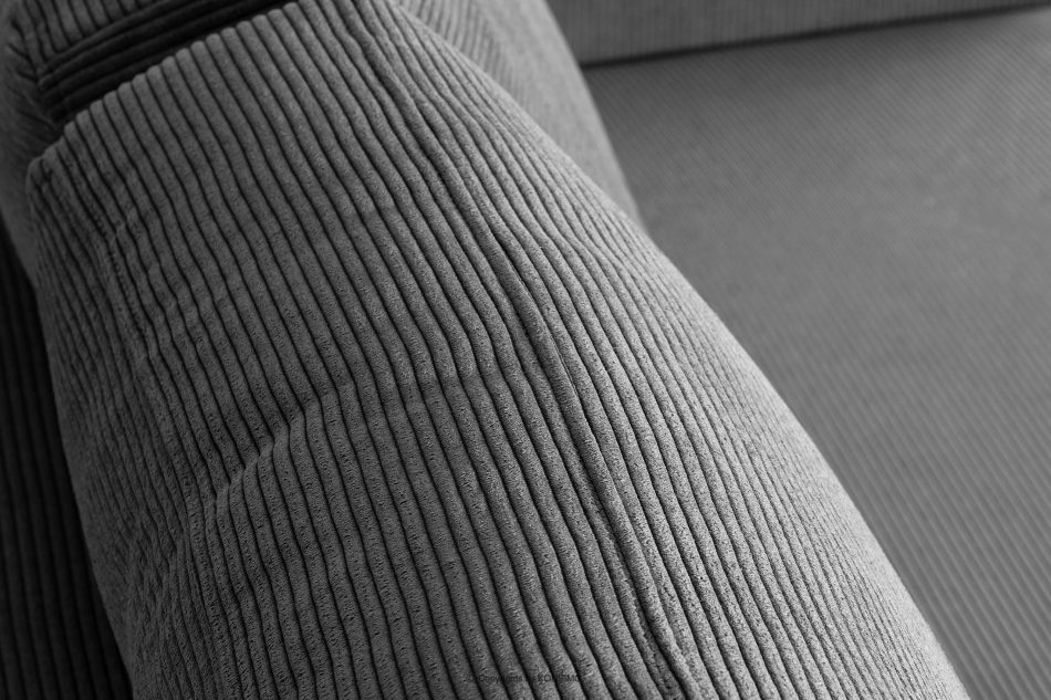 RUVIS Sofa sztruksowa rozkładana trzyosobowa popielaty popielaty - zdjęcie 6