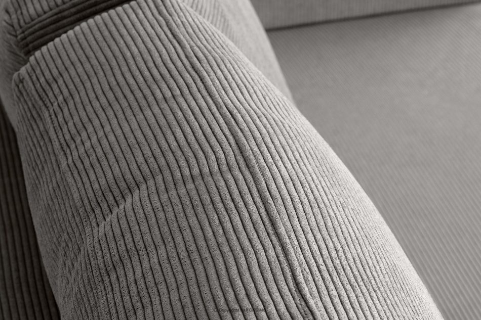RUVIS Sofa sztruksowa rozkładana trzyosobowa jasny popielaty jasny popielaty - zdjęcie 6