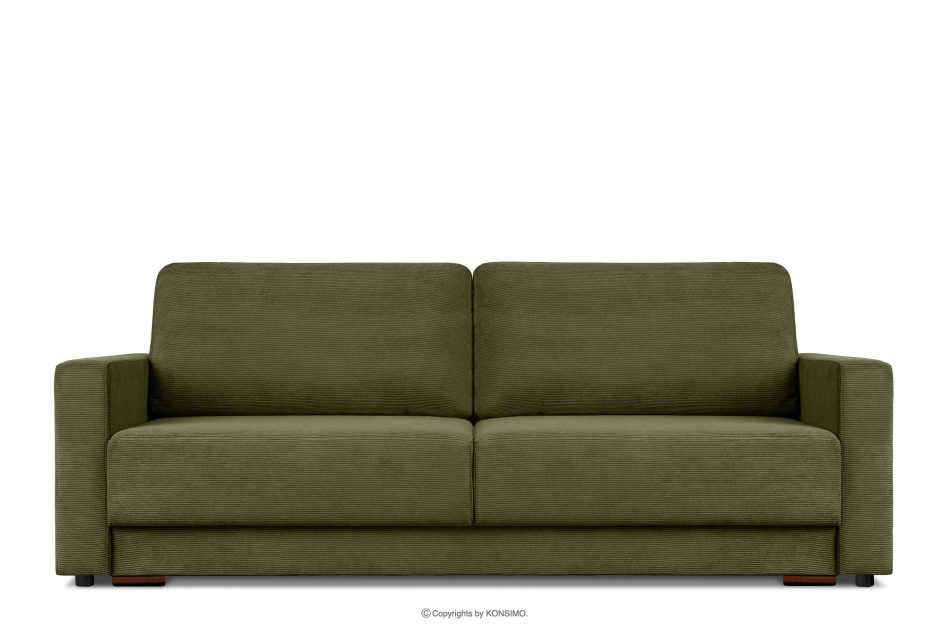 RUVIS Sofa sztruksowa rozkładana trzyosobowa khaki khaki - zdjęcie 0
