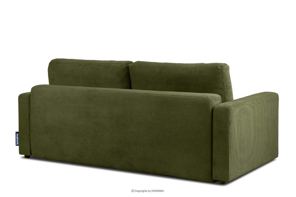 RUVIS Sofa sztruksowa rozkładana trzyosobowa khaki khaki - zdjęcie 3