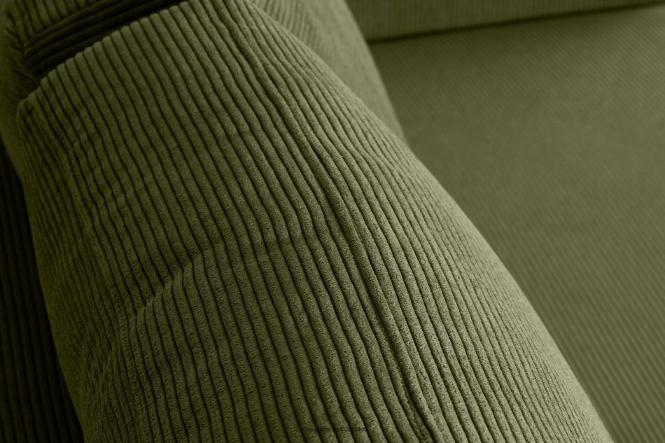 RUVIS Sofa sztruksowa rozkładana trzyosobowa khaki khaki - zdjęcie 6
