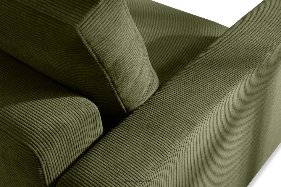 RUVIS Sofa sztruksowa rozkładana trzyosobowa khaki khaki - zdjęcie 8
