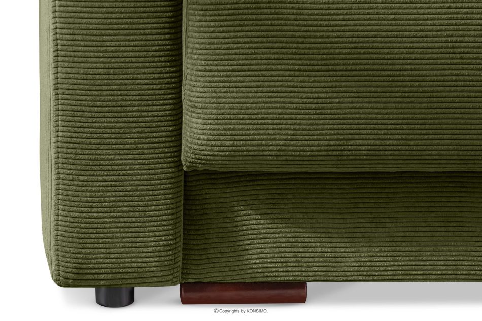 RUVIS Sofa sztruksowa rozkładana trzyosobowa khaki khaki - zdjęcie 9