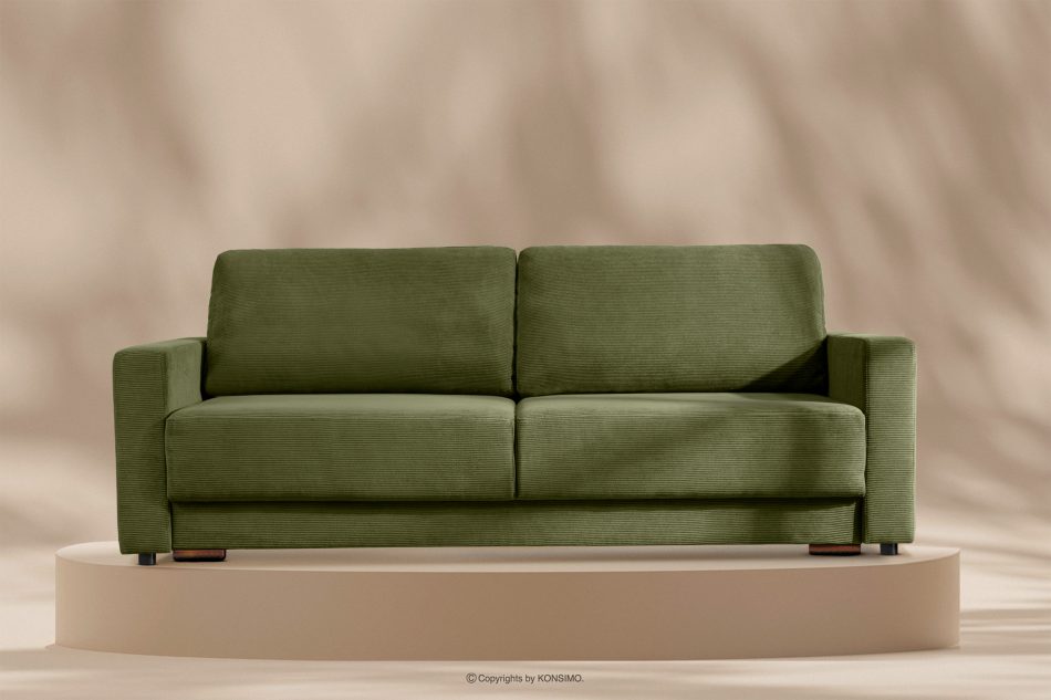RUVIS Sofa sztruksowa rozkładana trzyosobowa khaki khaki - zdjęcie 10