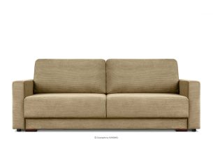 RUVIS, https://konsimo.pl/kolekcja/ruvis/ Sofa sztruksowa rozkładana trzyosobowa jasny beżowy jasny beżowy - zdjęcie
