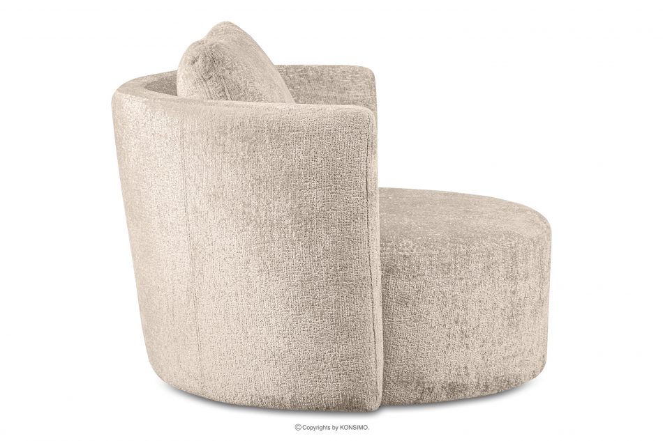 RAGGI Fotel obrotowy w tkaninie szenil siwy siwy - zdjęcie 3