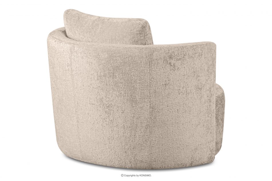 RAGGI Fotel obrotowy w tkaninie szenil siwy siwy - zdjęcie 4