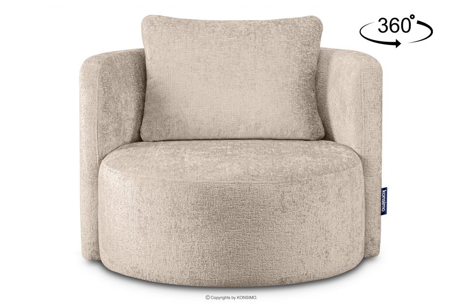RAGGI Fotel obrotowy w tkaninie szenil siwy siwy - zdjęcie 11