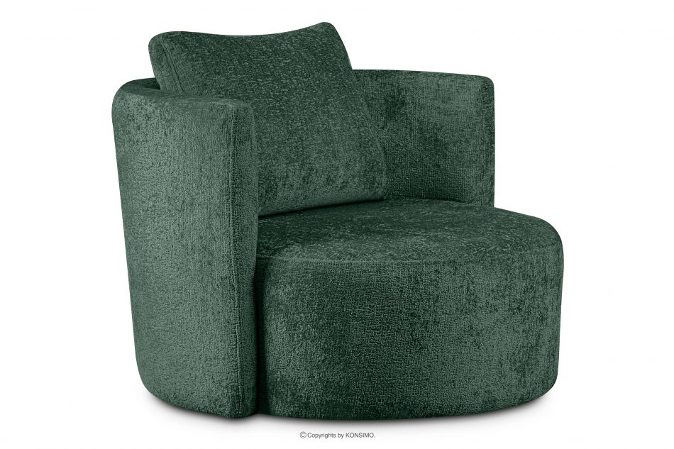 RAGGI Fotel obrotowy w tkaninie szenil zielony zielony - zdjęcie 2