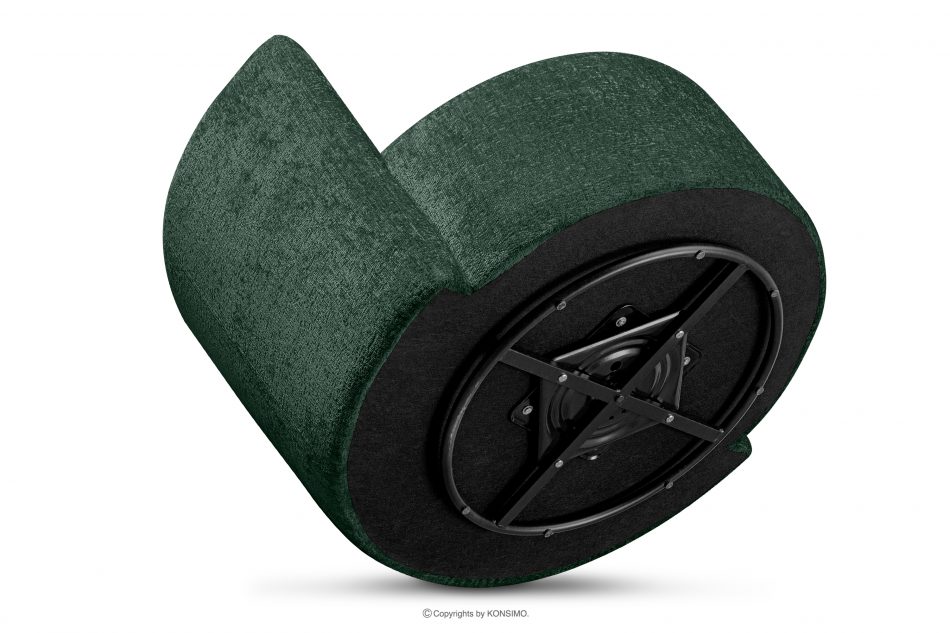 RAGGI Fotel obrotowy w tkaninie szenil zielony zielony - zdjęcie 5