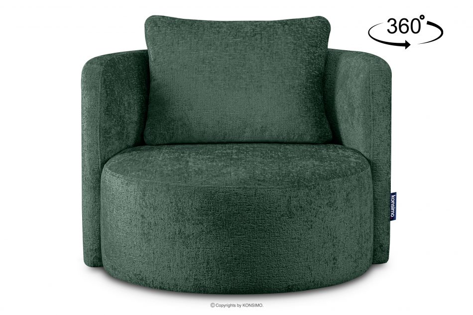 RAGGI Fotel obrotowy w tkaninie szenil zielony zielony - zdjęcie 11