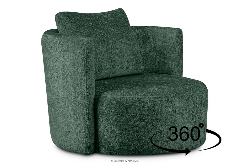 RAGGI Fotel obrotowy w tkaninie szenil zielony zielony - zdjęcie 12