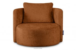 RAGGI, https://konsimo.pl/kolekcja/raggi/ Fotel obrotowy w tkaninie szenil rudy rudy - zdjęcie