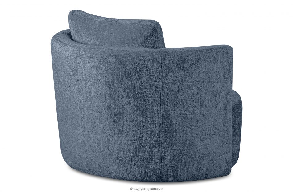 RAGGI Fotel obrotowy w tkaninie szenil ciemny niebieski ciemny niebieski - zdjęcie 4