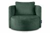 RAGGI Zestaw fotel i puf obrotowy w tkaninie szenil zielony zielony - zdjęcie 3