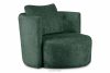 RAGGI Zestaw fotel i puf obrotowy w tkaninie szenil zielony zielony - zdjęcie 4