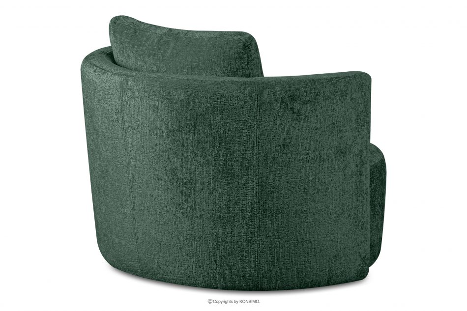RAGGI Zestaw fotel i puf obrotowy w tkaninie szenil zielony zielony - zdjęcie 5
